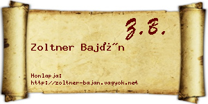 Zoltner Baján névjegykártya